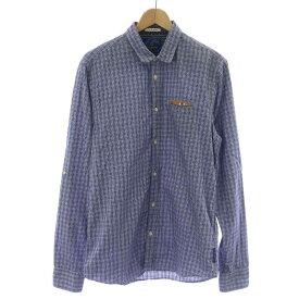 【中古】スコッチ&ソーダ SCOTCH & SODA GET UP AND GO ボタンダウンシャツ 長袖 チェック柄 M 青 ブルー /AT21 メンズ 【ベクトル 古着】 231017