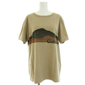 【中古】レミレリーフ REMI RELIEF アパルトモン別注 19SS Tシャツ カットソー 半袖 Mountainプリント F ベージュ /KQ レディース 【ベクトル 古着】 231127