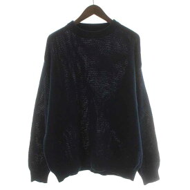 【中古】エビコン EVCON COTTON KNIT CREW SWEATER ニット セーター プルオーバー 長袖 2 M 紺 ネイビー 221-91202 /YI19 メンズ 【ベクトル 古着】 240209