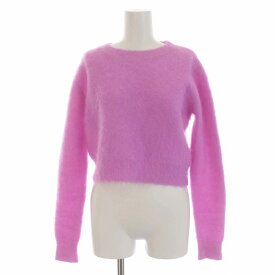 【中古】6 ROKU BEAUTY&YOUTH B&Y ロク ビューティーアンドユース ユナイテッドアローズ MOHAIR CREW NECK PULLOVER セーター ニット モヘヤ クルーネック プルオーバー ショート丈 長袖 ピンク 8613-199-0208 /YM レディース 【ベクトル 古着】 240222