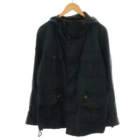 【中古】バブアー Barbour × MARGARET HOWELL マーガレットハウエル INVINCIBLE OILED JACKET オイルドジャケット フード L 紺 ネイビー 579-225103 /AN37 メンズ 【ベクトル 古着】 240221