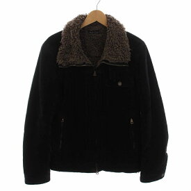 【中古】ラウンジリザード LOUNGE LIZARD シンサレート Thinsulate コーデュロイ ボア ジャケット ジップアップ アウター 2 M 黒 ブラック 茶 /YM メンズ 【ベクトル 古着】 240315