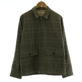 【中古】ジャーナルスタンダード JOURNAL STANDARD 18AW ステンカラー ジャケット ジップアップ グレンチェック コットンウール アウター L 茶 ブラウン /XK メンズ 【ベクトル 古着】 240314