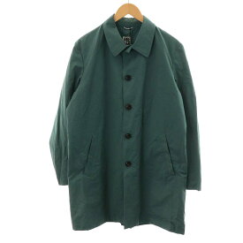 【中古】未使用品 フリーマンズスポーティングクラブ FREEMANS SPORTING CLUB CORSICA RAIN COAT ステンカラーコート ロング丈 コットン S 緑 グリーン 251026-02-UF74 /AN9 メンズ 【ベクトル 古着】 240301