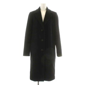 【中古】セオリー theory 18AW ウールコートクレアリーン BJ WOOL COAT CLAIRENE BJ チェスターコート ロング シングル S 黒 ブラック /NW48 レディース 【ベクトル 古着】 240302