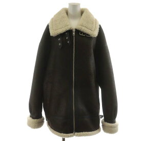 【中古】エーピーストゥディオ AP STUDIO × ダンスト DUNST 23AW ボア ライダース コート boa riders coat ミドル丈 アウター XL 茶 ブラウン 23020587000830 /AN12 レディース 【ベクトル 古着】 240308