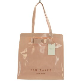 【中古】未使用品 テッドベーカー TED BAKER トートバッグ ハンドバッグ ビニール リボン ロゴプリント ピンク タグ付き /BB レディース 【ベクトル 古着】 240323