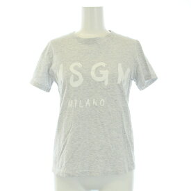 【中古】エムエスジーエム MSGM Tシャツ カットソー ロゴ プリント 半袖 XS グレー 2641MDM60 /TK レディース 【ベクトル 古着】 240408