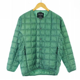 【中古】タイオン TAION 900FP+ Mountain High Spec Crew Neck Down Jacket ダウンジャケット インナーダウン ナイロン XS 緑 グリーン /KU メンズ レディース 【ベクトル 古着】 240423