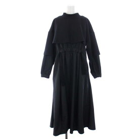 【中古】ナゴンスタンス nagonstans 22AW combination dress ワンピース ロング 長袖 スタンドカラー S 黒 ブラック 470FA483-0790 /BM レディース 【ベクトル 古着】 240425