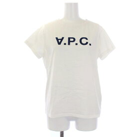 【中古】アーペーセー A.P.C. VPC T-SHIRTS Tシャツ カットソー 半袖 クルーネック ロゴ プリント M 白 ホワイト 25085-1-97261 /BM レディース 【ベクトル 古着】 240508