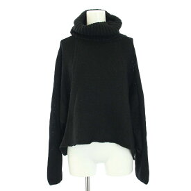 【中古】ヘルムートラング HELMUT LANG ニット セーター 長袖 切替 アルパカ混 オフタートル S 黒 ブラック /TK レディース 【ベクトル 古着】 240513