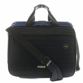 【中古】リモワ RIMOWA ルフトハンザ ボレロ ノートブック ハンドバッグ ショルダーバッグ 2way ブリーフケース トラベルケース 青 ブルー 黒 ブラック /AN9 ●D メンズ 【ベクトル 古着】 250613