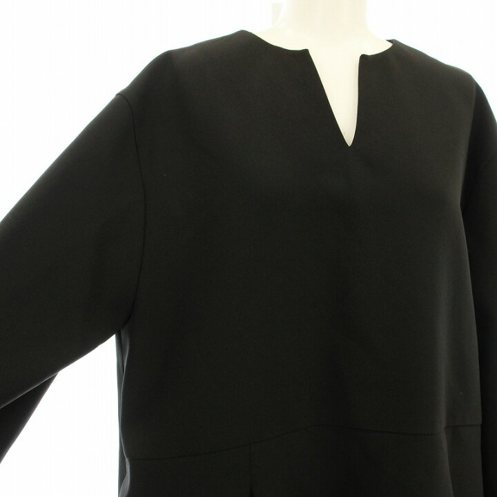 中古】アドーア ADORE ワイドストライプブラックワンピース 長袖  