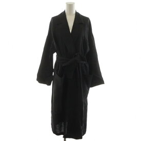 【中古】未使用品 マックスマーラステュディオ Max Mara Studio ガウンコート チェスターコート ロング丈 麻 リネン 36 黒 ブラック 23612103316 /AN45 レディース 【ベクトル 古着】 250815