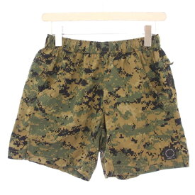 【中古】山と道 U.L. HIKE & BACKPACKING ショートパンツ イージー ナイロン ウエストゴム カモフラ 迷彩柄 S カーキ /BB メンズ 【ベクトル 古着】 250828