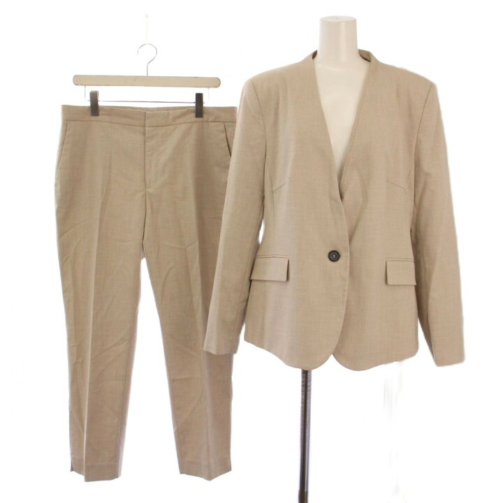 楽天市場】【中古】ザラ ZARA セットアップ 上下 ノーカラージャケット 