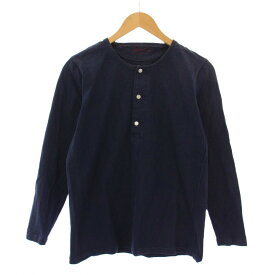 【中古】ボンクラ BONCOURA Tシャツ カットソー ヘンリーネック 長袖 36 ネイビー /KH メンズ 【ベクトル 古着】 250904
