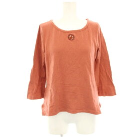 【中古】ホコモモラデシビラ Jocomomola de Sybilla ガーゼベアテン胸元刺繍7分袖カットソー Tシャツ 40 オレンジ GJKJE-30089 /HN レディース 【ベクトル 古着】 251006