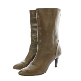 【中古】ガリャルダガランテ GALLARDAGALANTE ombre ミドルブーツ ポインテッドトゥ レザー バックジップ 37 茶 ブラウン /KU レディース 【ベクトル 古着】 251009