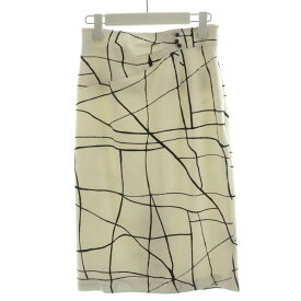 【中古】ピンキー&ダイアン ジーンズ ピンダイ Pinky&Dianne Jeans タイトスカート ひざ丈 総柄 36 白 ホワイト 黒 ブラック 031-3120517 /AN51 レディース 【ベクトル 古着】 251022