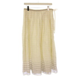 【中古】カディアンドコー Khadi and Co BESS NIELSEN フレアスカート タック ミモレ ロング シルク混 S ライトベージュ /BB レディース 【ベクトル 古着】 251024