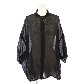 【中古】イエナ IENA シアーネップ ドルマンブラウス シャツ 七分袖 バンドカラー シースルー ワンカラー F 黒 ブラック 24051900500030 /BB レディース 【ベクトル 古着】 251122