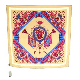 【中古】マニプリ manipuri スカーフ シルク 総柄 88×88 ベージュ マルチカラー crest /MI レディース 【ベクトル 古着】 251212