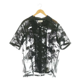 【中古】TAAKK タークTRANSPARENT FLOWER OPEN COLLAR SHIRTS シアーシャツ 2 黒 TA23SS-SH036 /CX メンズ 【ベクトル 古着】 260128