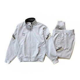 【中古】デサント DESCENTE ヴィンテージ スポーツウェア ジャージ セットアップ 上下 トラックジャケット ジョガーパンツ ロゴ DBT-11 ライトグレー M ■GY18 メンズ 【ベクトル 古着】 240227