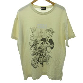 【中古】キスニューヨークシティ KITH NYC ×Marvel X-Men Comic Inked Vintage Tee コラボ プリントTシャツ カットソー 半袖 薄黄色 イエロー L 0917 メンズ 【ベクトル 古着】 230917