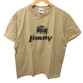 【中古】エディフィス EDIFICE ×SUZUKI JIMNY スズキジムニー コラボ Tシャツ カットソー プリント 半袖 ベージュ L 1215 メンズ 【ベクトル 古着】 231215