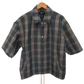 【中古】ユナイテッドトウキョウ UNITED TOKYO チェックシャツ ジャケット 半袖 グレー 1 約S-Mサイズ 0119 IBO46 メンズ 【ベクトル 古着】 240119