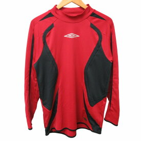 【中古】アンブロ UMBRO Tシャツ カットソー スポーツウェア トレーニング フィットネス ロゴプリント 赤 レッド Lサイズ 0405 ■GY31 メンズ 【ベクトル 古着】 240406