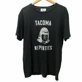 【中古】タコマフジ レコード tacoma fuji records × NEPENTHES ネペンテス Tシャツ カットソー フロントプリント ブラック 黒 0419 メンズ 【ベクトル 古着】 240419