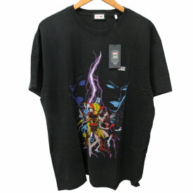 【中古】未使用品 キスニューヨークシティ KITH NYC ×XMEN エックスメン コラボ タグ付き 23年製 CLASH VINTAGE TEE MARVEL プリントTシャツ カットソー ボックスロゴ 半袖 黒 ブラック Lサイズ 0502 メンズ 【ベクトル 古着】 240502