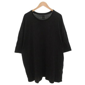 【中古】IKUMI イクミ 東京 刺繍 BIG T オーバーTシャツ カットソー 半袖 黒 ブラック /FF レディース 【ベクトル 古着】 250808