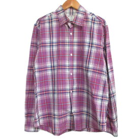 【中古】ディガウェル DIGAWEL BDシャツ チェック柄 長袖 日本製 紫 パープル系 サイズ4 メンズ 【ベクトル 古着】 251208