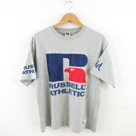 【中古】ラッセル RUSSELL エックスガール x-girl Tシャツ 丸首 半袖 プリント グレー ONE *A758 メンズ 【ベクトル 古着】 230707