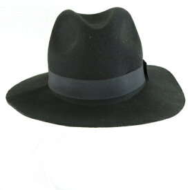【中古】MIU&GO 中折ウールハット 帽子 リボン 黒 *A362 レディース 【ベクトル 古着】 231204