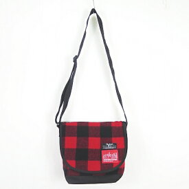 【中古】マンハッタンポーテージ Manhattan Portage WOOLRICH メッセンジャーバッグ チェック レッド 2sa5425 【ベクトル 古着】 240229