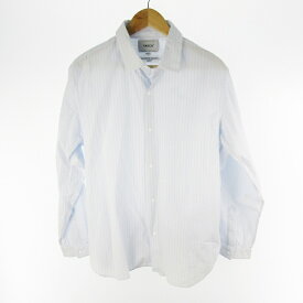 【中古】ヤエカ YAECA 14117 COMFORT SHIRT RELAX LONG 長袖 シャツ ストライプ ブルー 青 サックス コットン M トップス メンズ 【ベクトル 古着】 251014