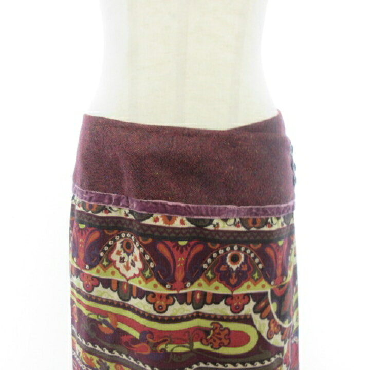 楽天市場】【中古】エトロ ETRO 美品 ウール ラップスカート 巻き 