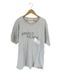 【中古】アーノルドパーマー Arnold Palmer Tシャツ クルーネック 半袖 胸ポケット 文字 ロゴ 星 グレー 4 QQQ メンズ 【ベクトル 古着】 240329