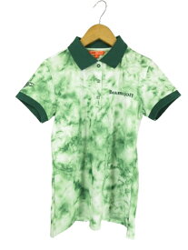 【中古】ビームスゴルフ BEAMS GOLF ポロシャツ ボタンリブ付き ロゴ 総柄 グリーン系 S QQQ レディース 【ベクトル 古着】 240414