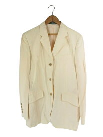 【中古】ニューヨーカー NEWYORKER ジャケット シングル 3B 麻混 無地 サイズ11AR クリーム色 QQQ レディース 【ベクトル 古着】 250207
