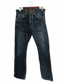 【中古】ザリアルマッコイズ THE REAL McCOY'S デニム パンツ Gパン ボタンフライ 革 パッチ 無地 ヴィンテージ サイズW31 インディゴ QQQ メンズ 【ベクトル 古着】 251220