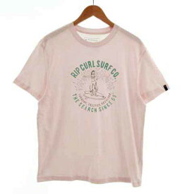 【中古】リップカール RIPCURL Tシャツ 丸首 半袖 ロゴプリント ピンク L メンズ 【ベクトル 古着】 230826