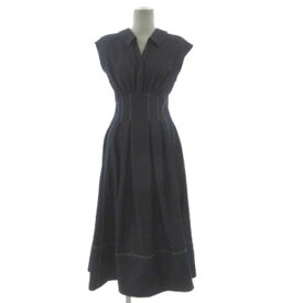 【中古】ハーリップトゥ Her Lip to Montecristo French Sleeve Dress ワンピース 1243305016 スキッパーカラー ロング丈 ネイビー 紺 S レディース 【ベクトル 古着】 260413