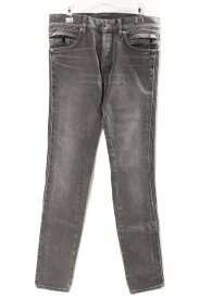 【中古】 バルマン BALMAIN 17SS パンツ デニム ジーンズ サイドプリーツ 27 グレー aan0405 メンズ 【ベクトル 古着】 190405